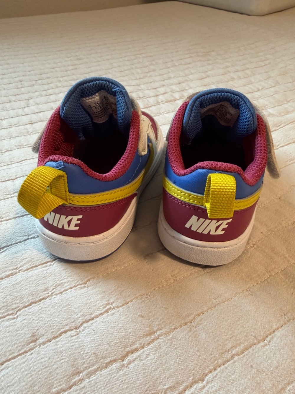 Nike Kids Low-Top Sneakers in White, Blue, Purple & Yellow - Picture 2 of 6